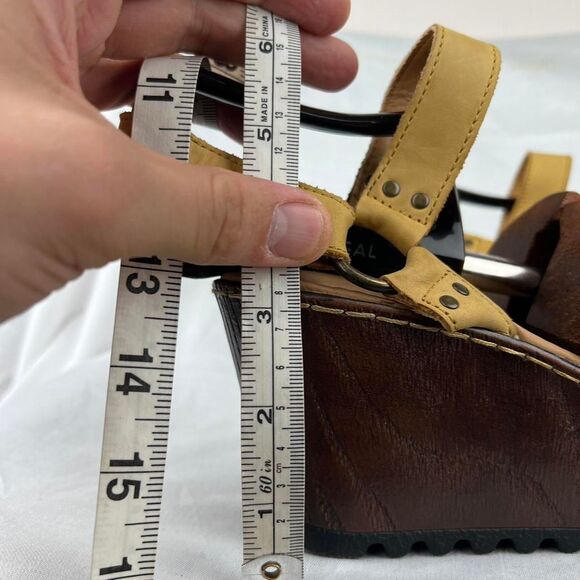 B.O.C. RINA Brown CONGO LEATHER WEDGE MARY JANE SIZE 11M - Picture 5 of 6